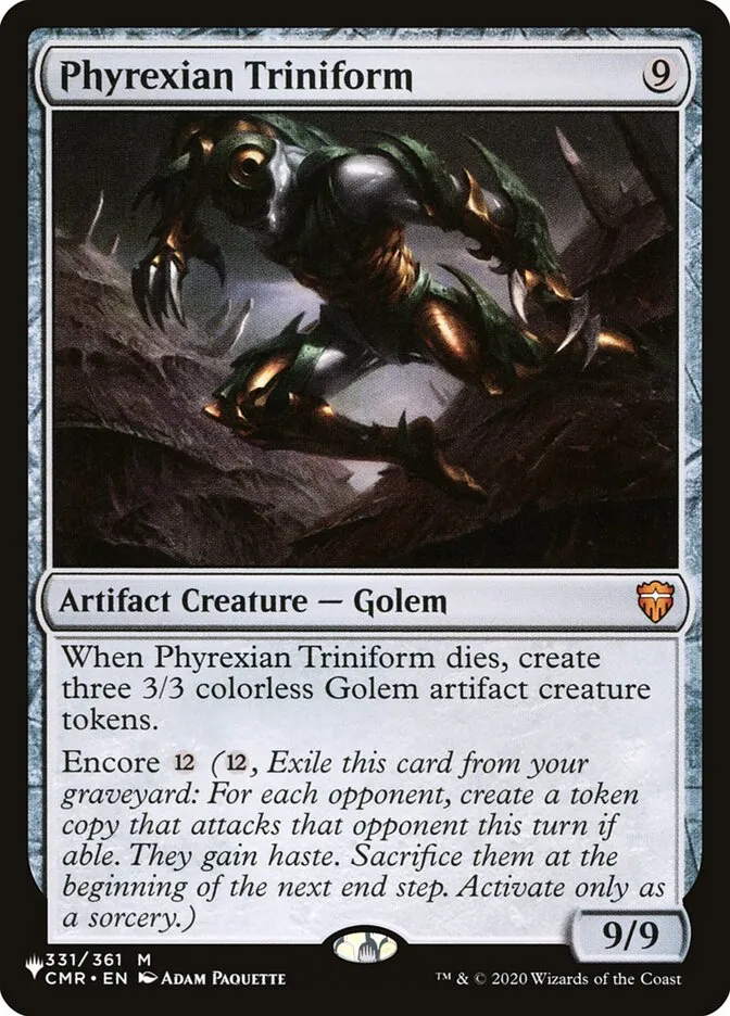 2020 The List Phyrexian Triniform #CMR-331 mythic card image