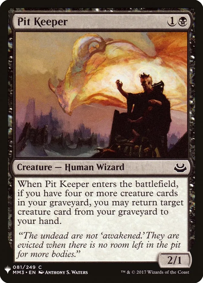 2020 The List Pit Keeper common #MM3-81 common card image