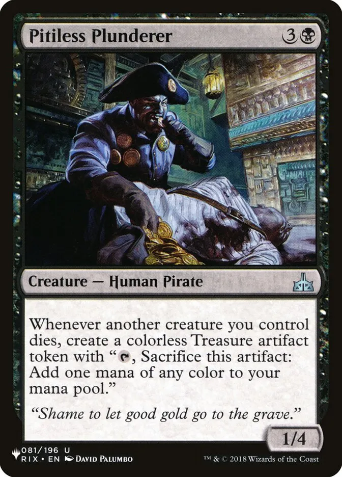 2020 The List Pitiless Plunderer uncommon #RIX-81 uncommon card image