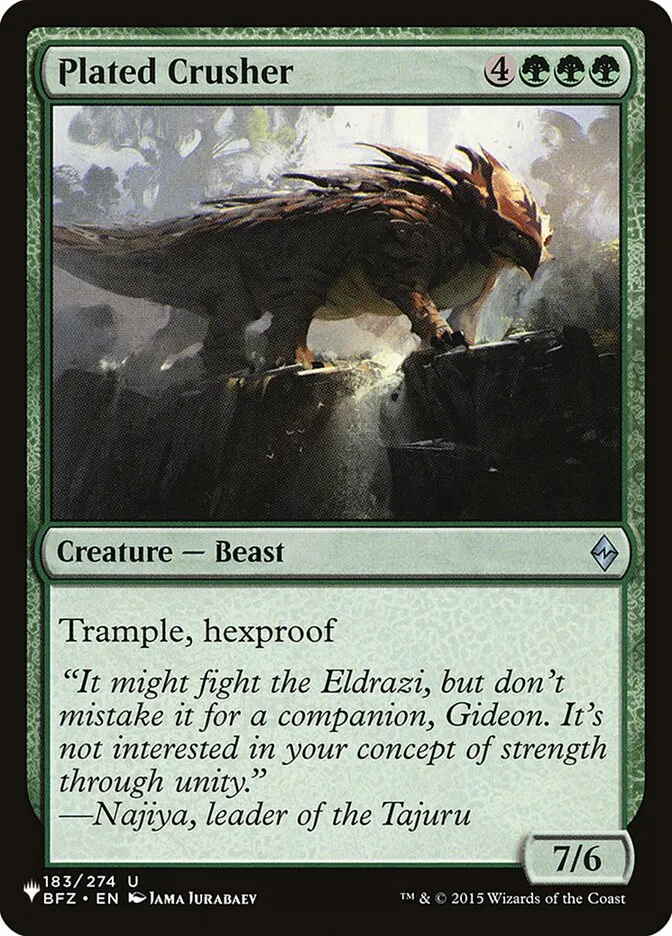 2020 The List Plated Crusher #BFZ-183 uncommon card image