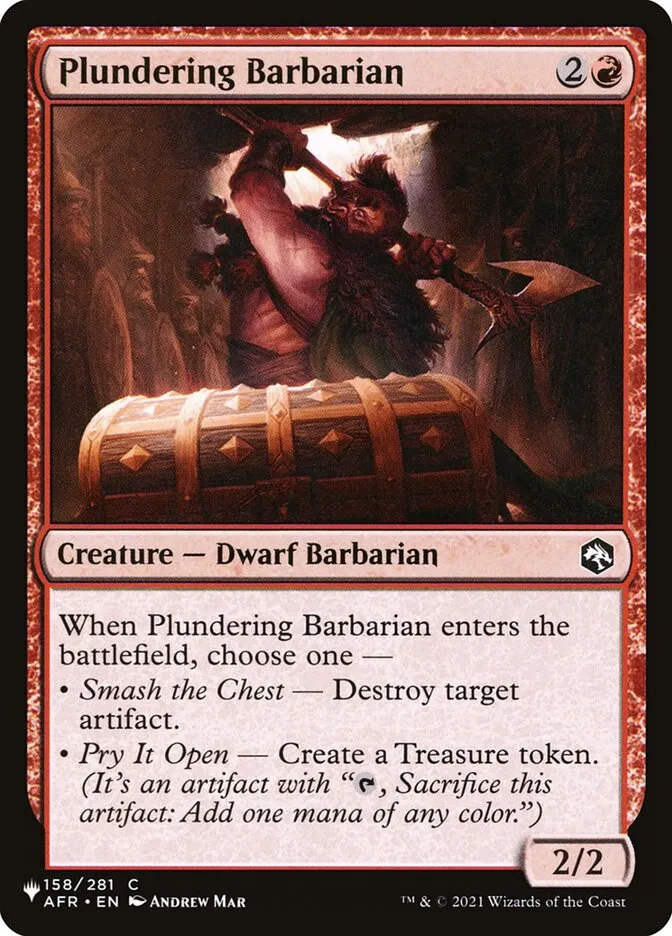 2020 The List Plundering Barbarian #AFR-158 common card image