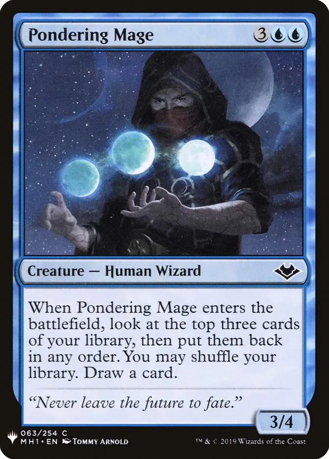 2020 The List Pondering Mage #MH1-63 common card image