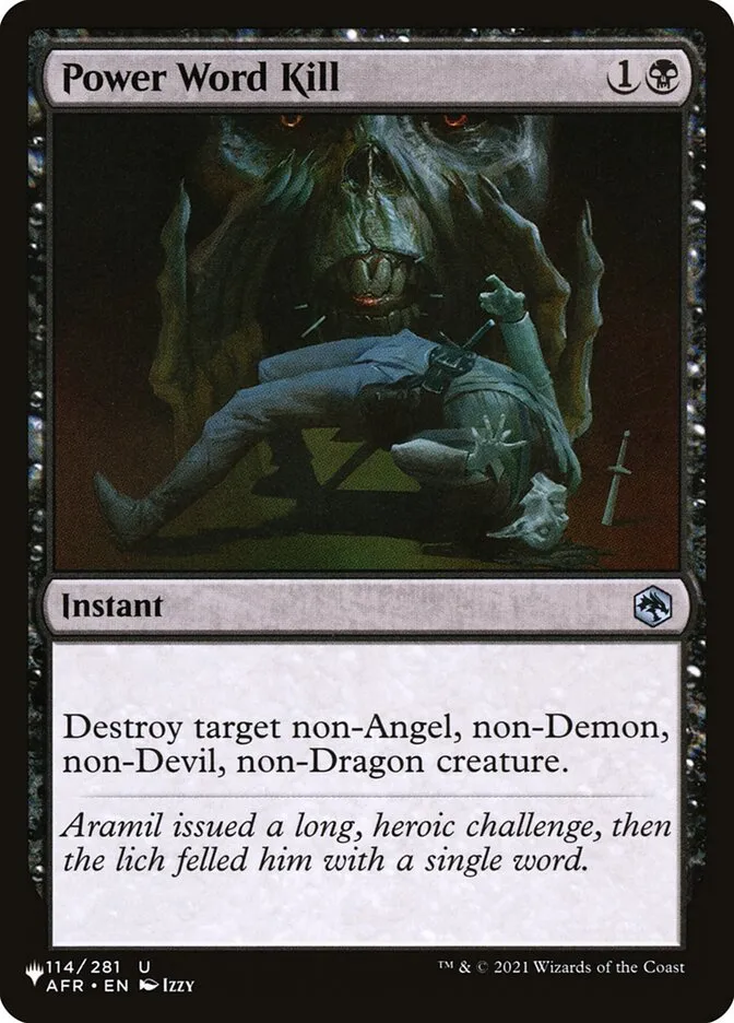 2020 The List Power Word Kill #AFR-114 uncommon card image