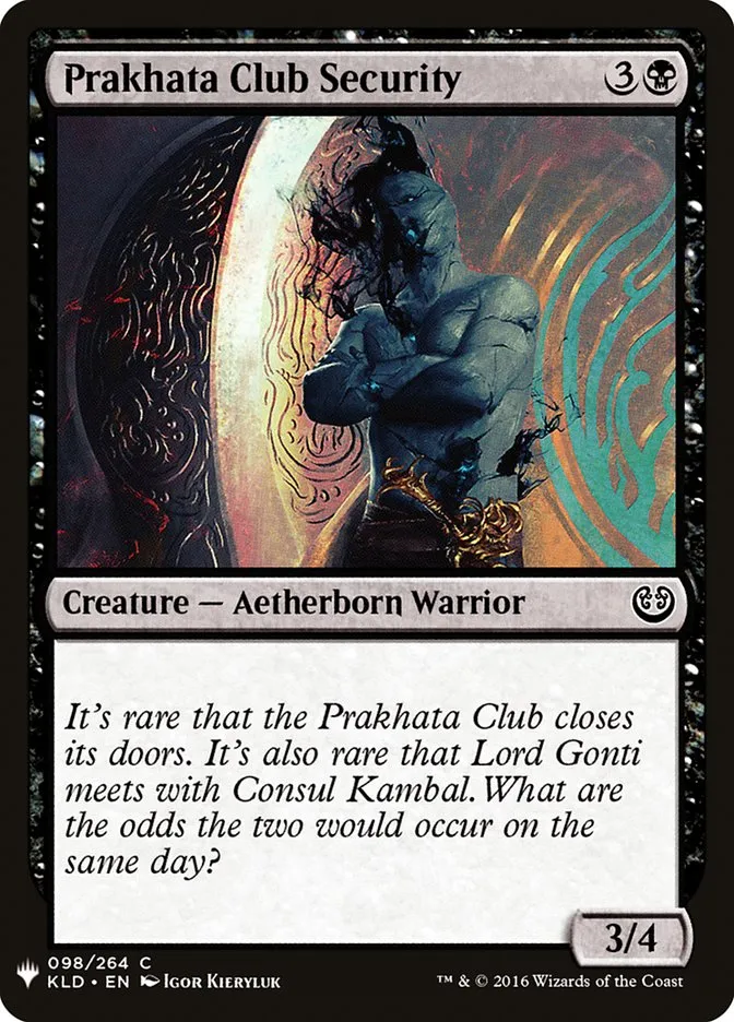 2020 The List Prakhata Club Security #KLD-98 common card image