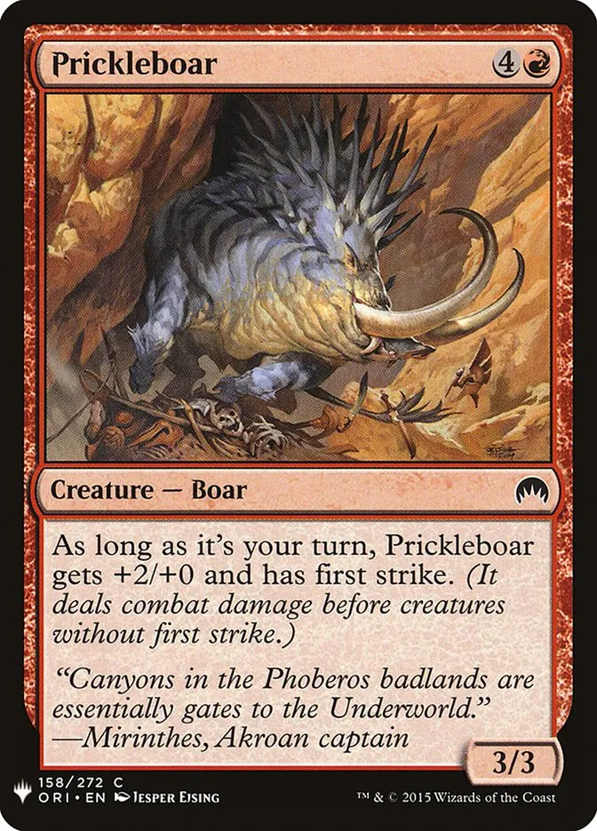 2020 The List Prickleboar #ORI-158 common card image