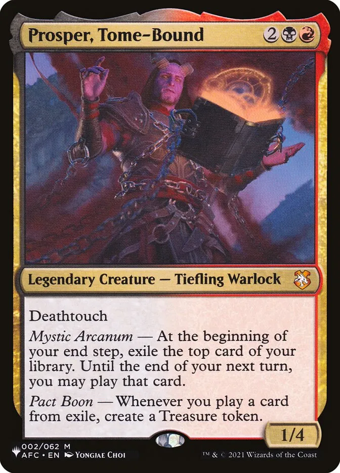 2020 The List Prosper, Tome-Bound mythic #AFC-2 mythic card image