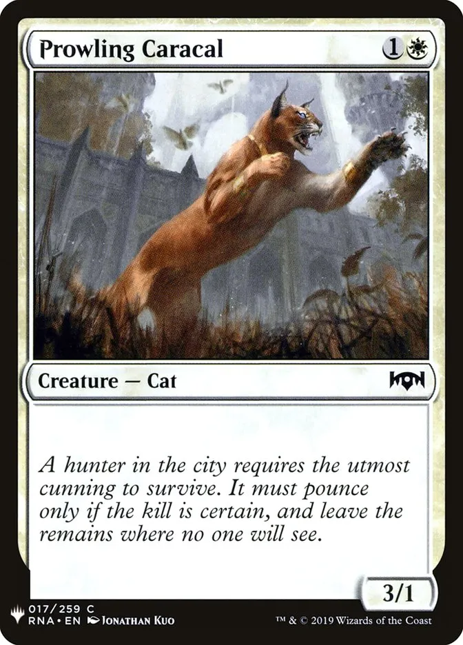 2020 The List Prowling Caracal #RNA-17 common card image