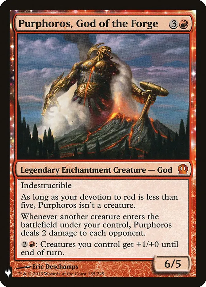 2020 The List Purphoros, God of the Forge #THS-135 mythic card image