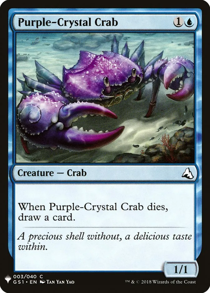 2020 The List Purple-Crystal Crab #GS1-3 common card image