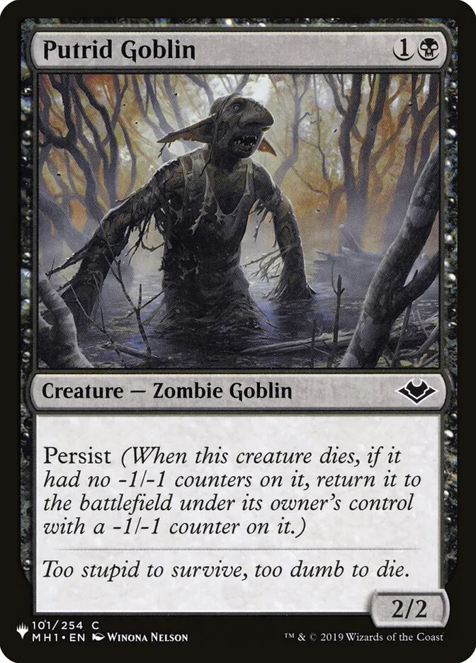 2020 The List Putrid Goblin common #MH1-101 common card image