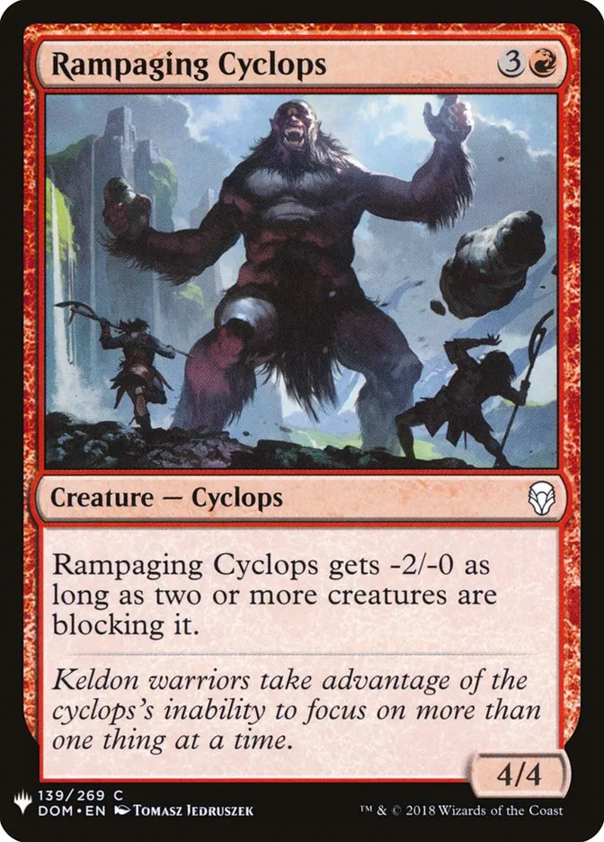 2020 The List Rampaging Cyclops #DOM-139 common card image