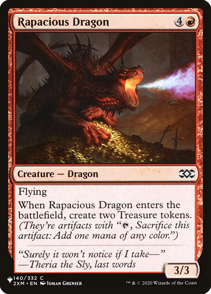 2020 The List Rapacious Dragon common #2XM-140 common card image