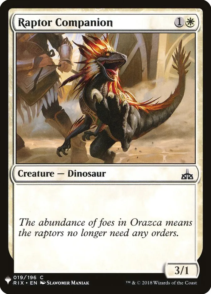 2020 The List Raptor Companion #RIX-19 common card image