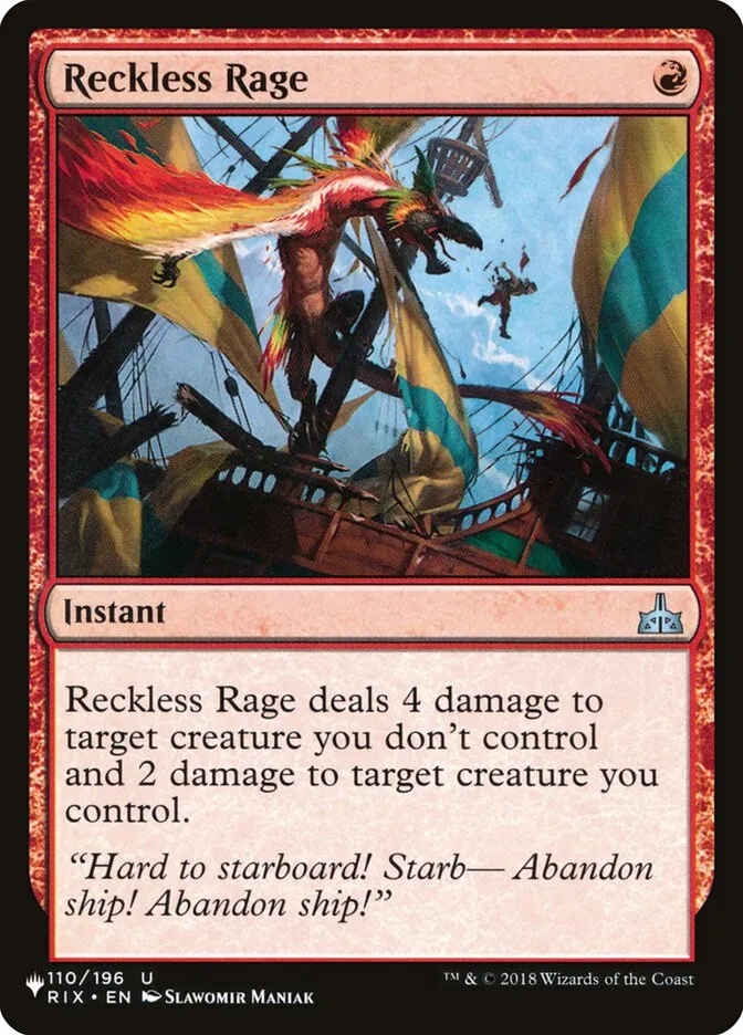 2020 The List Reckless Rage uncommon #RIX-110 uncommon card image