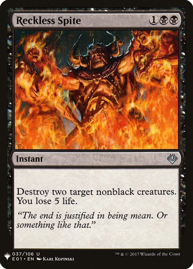 2020 The List Reckless Spite uncommon #E01-37 uncommon card image