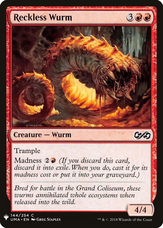 2020 The List Reckless Wurm common #UMA-144 common card image
