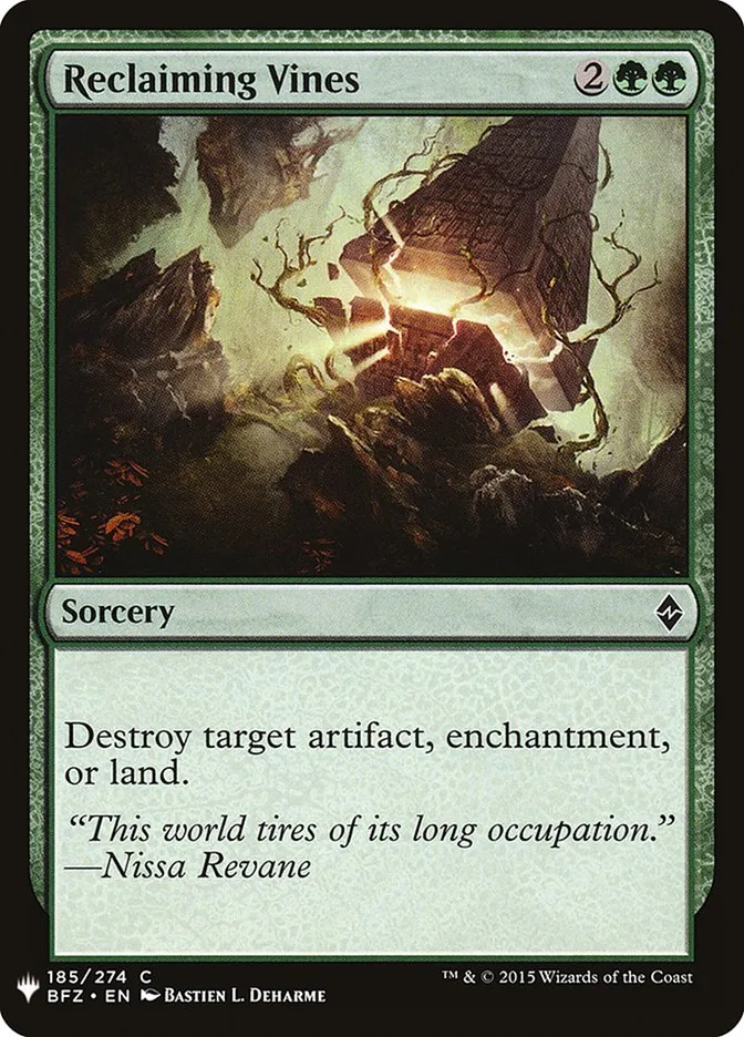 2020 The List Reclaiming Vines #BFZ-185 common card image