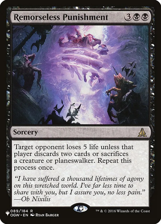 2020 The List Remorseless Punishment #OGW-89 rare card image