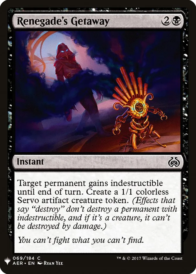 2020 The List Renegade's Getaway #AER-69 common card image