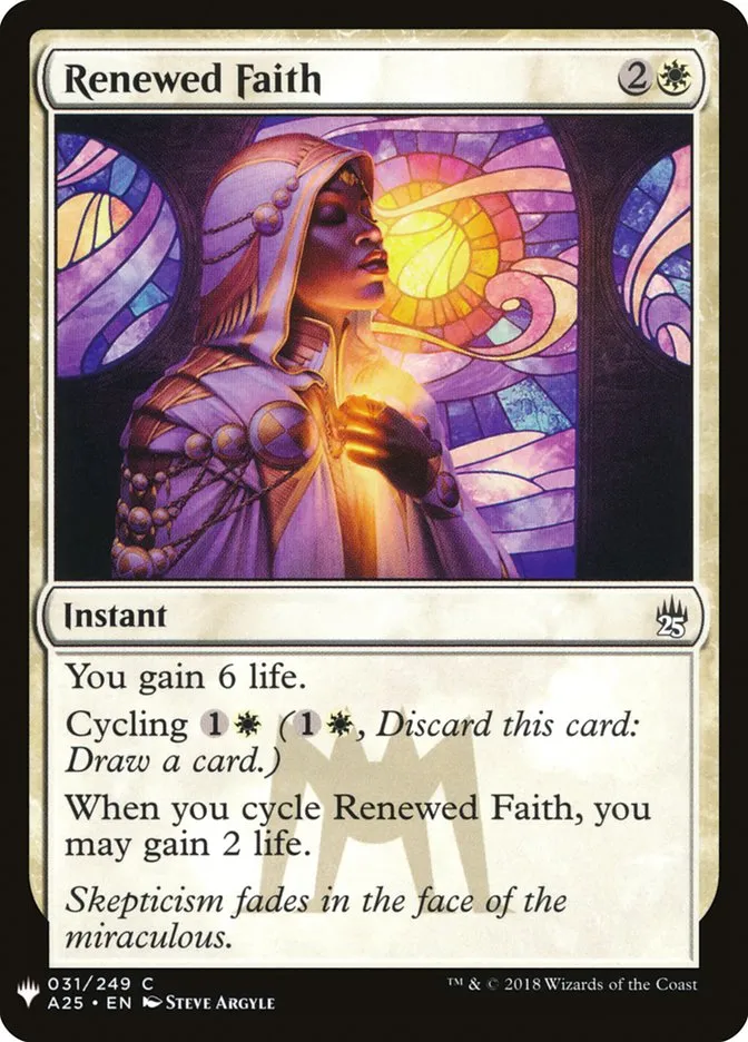 2020 The List Renewed Faith #A25-31 common card image