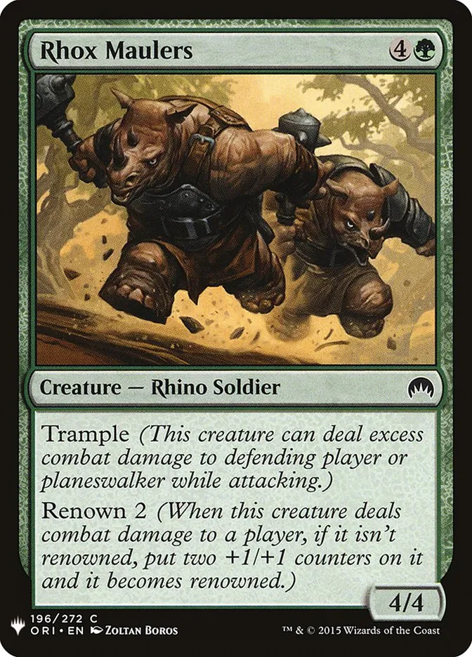 2020 The List Rhox Maulers #ORI-196 common card image