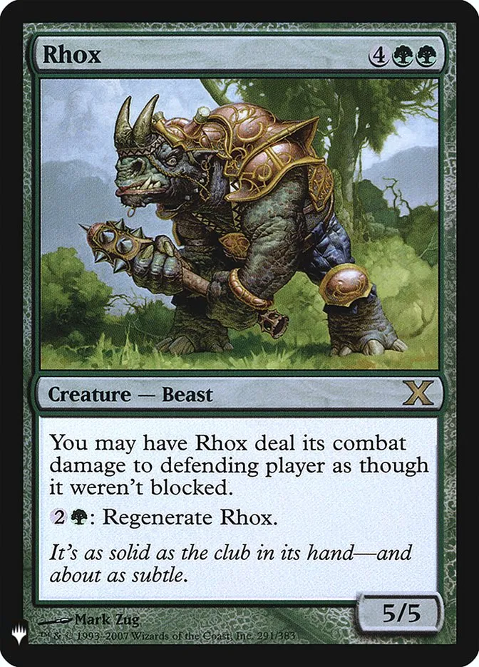 2020 The List Rhox #10E-291 rare card image