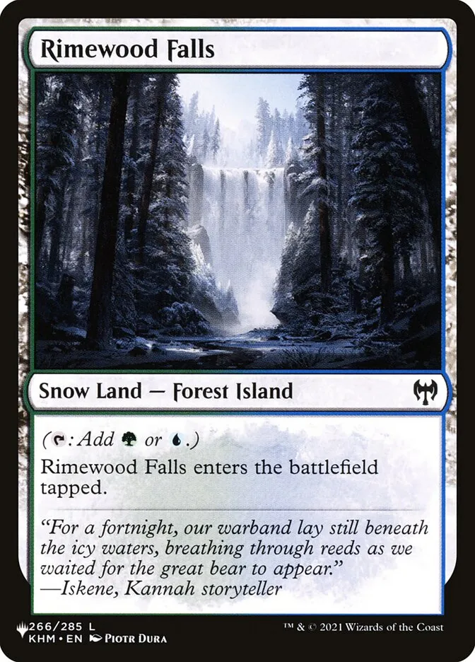 2020 The List Rimewood Falls #KHM-266 common card image
