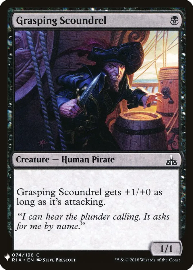 2020 The List Grasping Scoundrel common #RIX-74 common card image