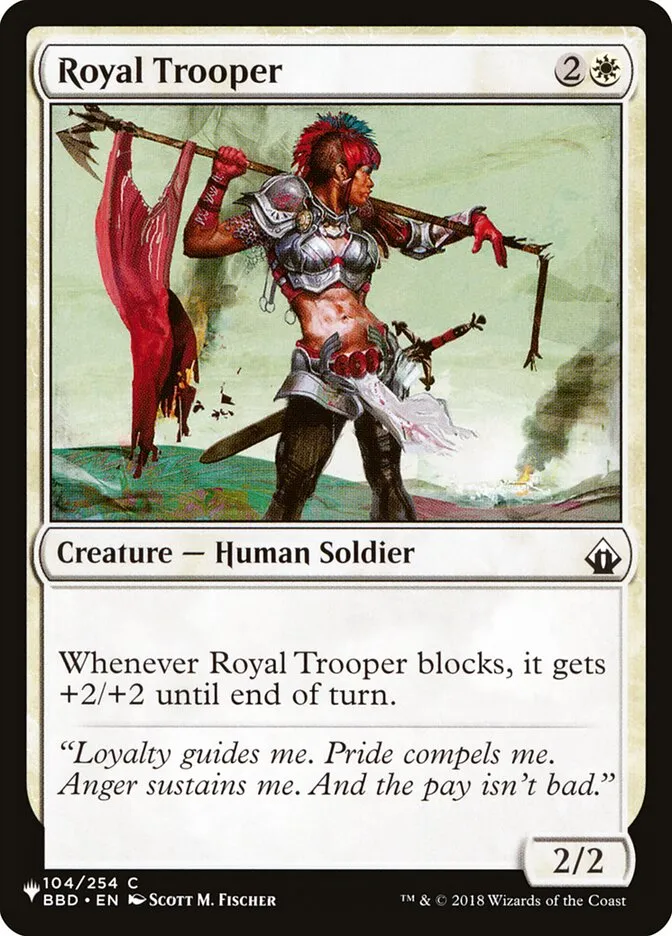 2020 The List Royal Trooper common #BBD-104 common card image