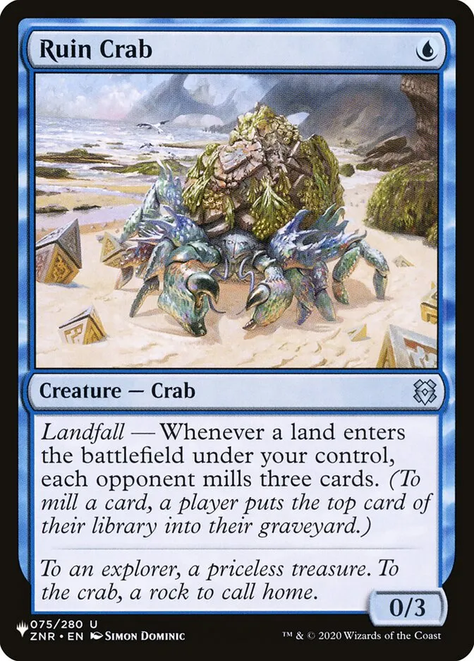 2020 The List Ruin Crab #ZNR-75 uncommon card image