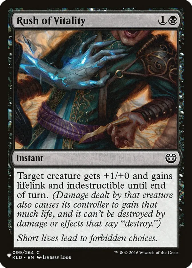 2020 The List Rush of Vitality #KLD-99 common card image
