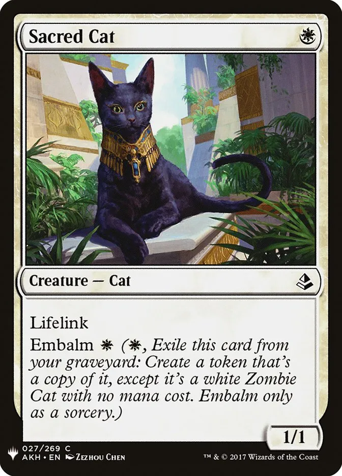 2020 The List Sacred Cat #AKH-27 common card image