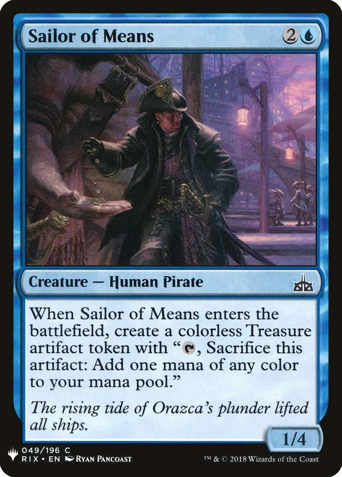 2020 The List Sailor of Means #RIX-49 common card image