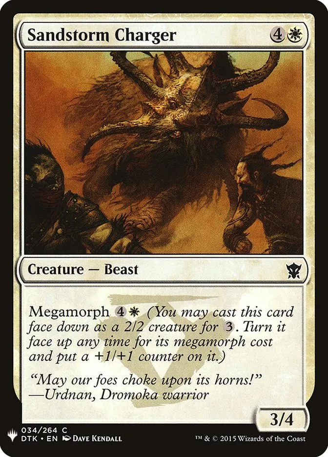 2020 The List Sandstorm Charger #DTK-34 common card image