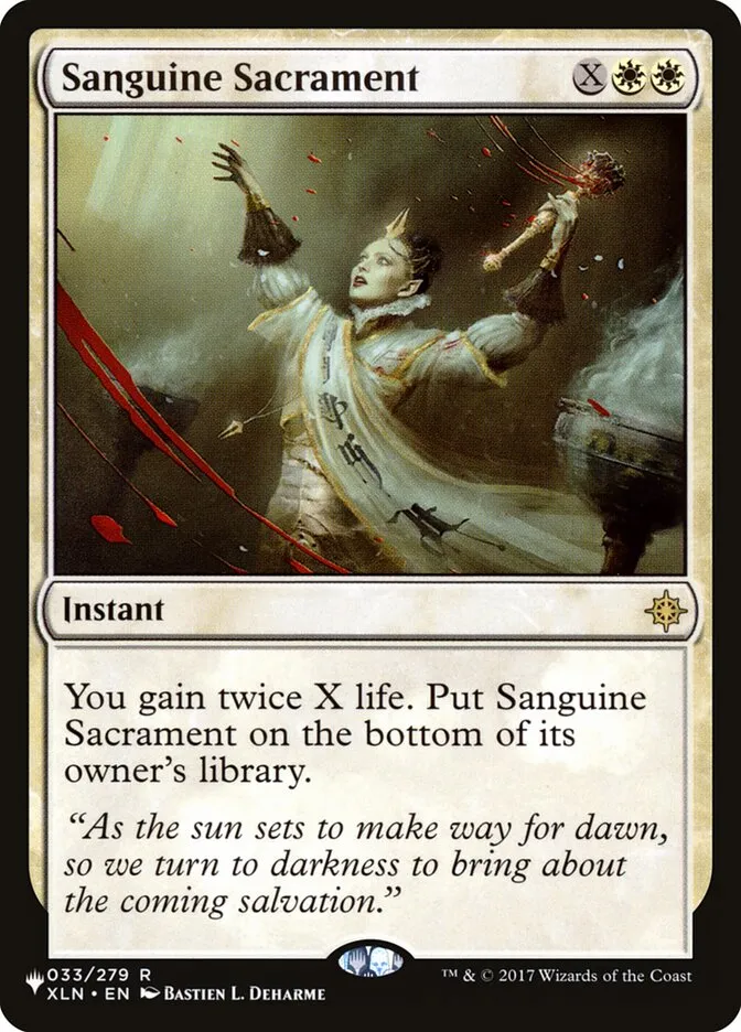 2020 The List Sanguine Sacrament #XLN-33 rare card image