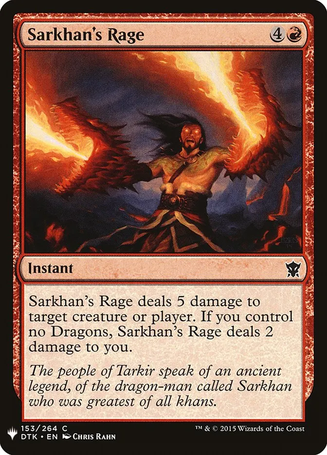 2020 The List Sarkhan's Rage #DTK-153 common card image