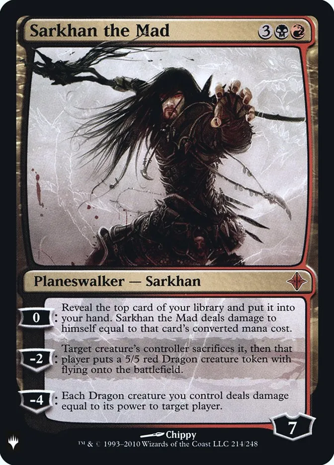 2020 The List Sarkhan the Mad #ROE-214 mythic card image