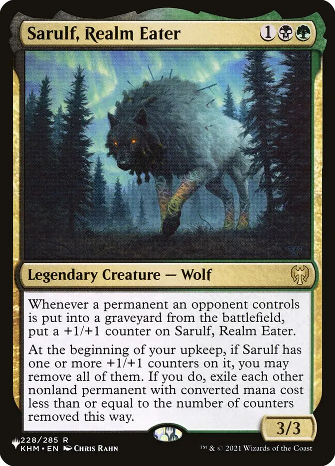 2020 The List Sarulf, Realm Eater #KHM-228 rare card image