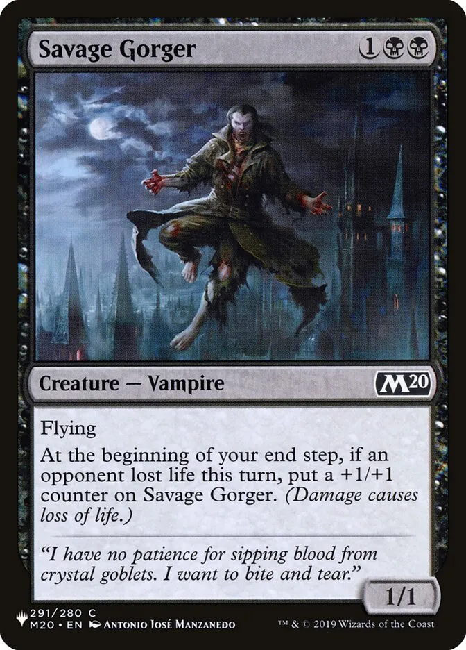 2020 The List Savage Gorger common #M20-291 common card image