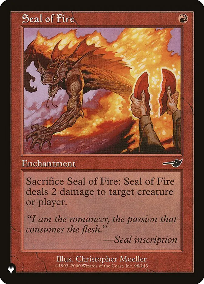 2020 The List Seal of Fire #NEM-98 common card image