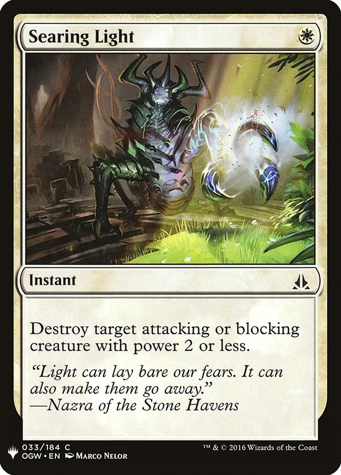2020 The List Searing Light common #OGW-33 common card image