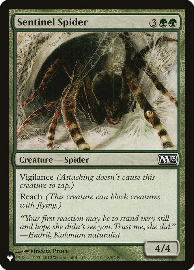 2020 The List Sentinel Spider #M13-189 common card image