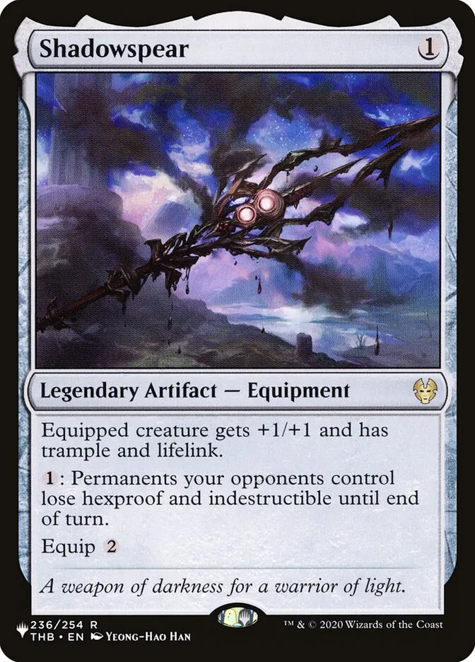 2020 The List Shadowspear rare #THB-236 rare card image