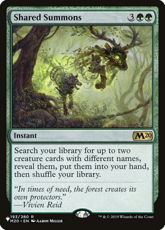 2020 The List Shared Summons #M20-193 rare card image