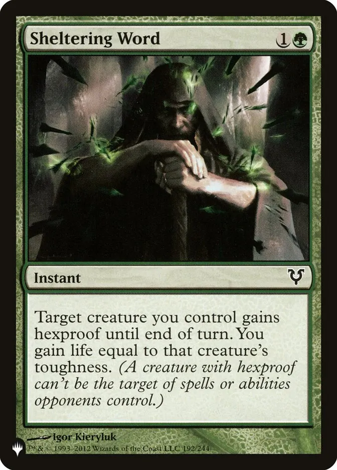 2020 The List Sheltering Word common #AVR-192 common card image