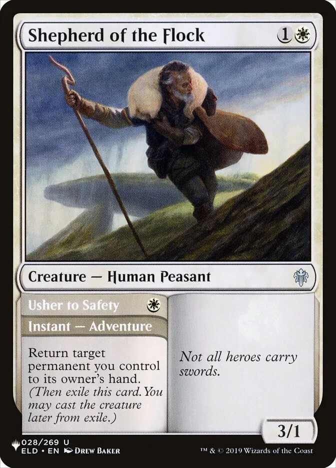2020 The List Shepherd of the Flock // Usher to Safety #ELD-28 uncommon card image