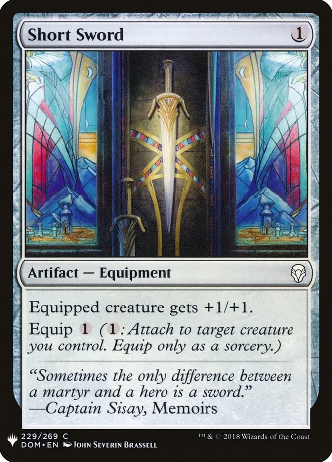 2020 The List Short Sword #DOM-229 common card image