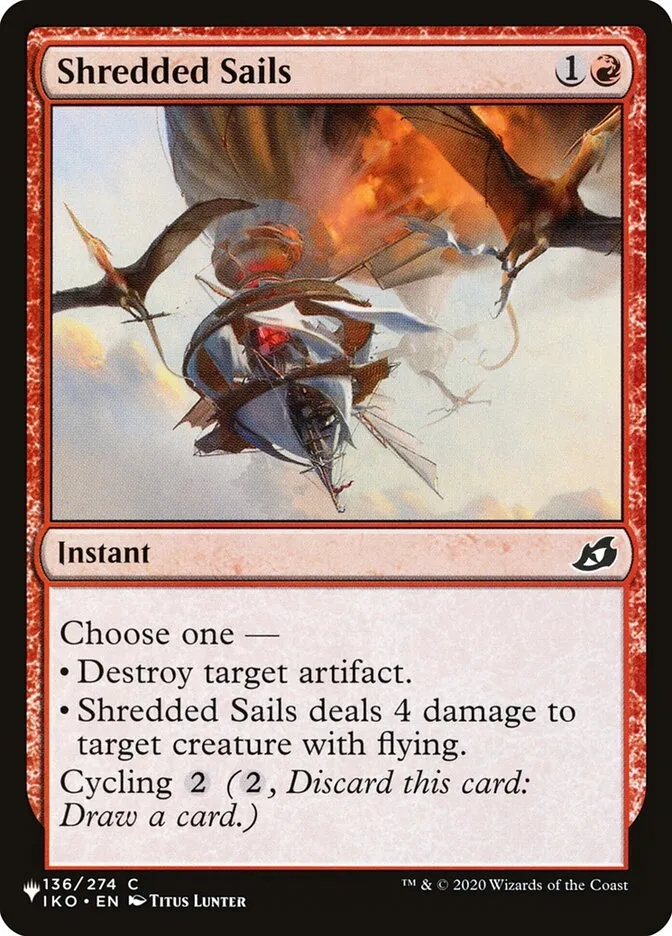 2020 The List Shredded Sails #IKO-136 common card image