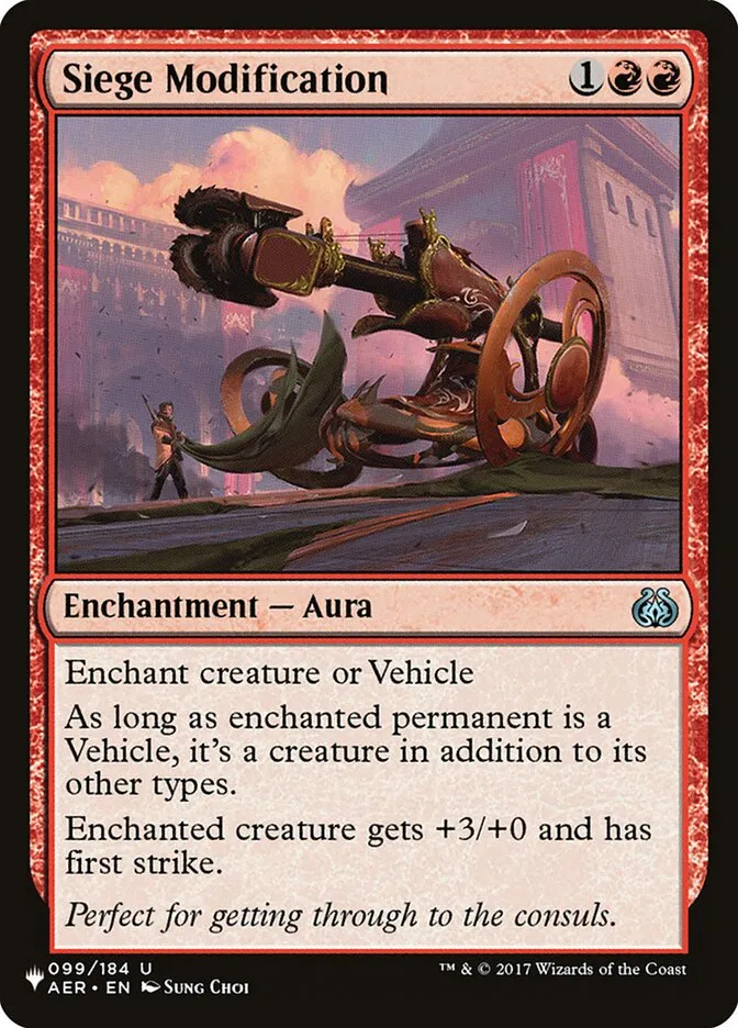 2020 The List Siege Modification uncommon #AER-99 uncommon card image