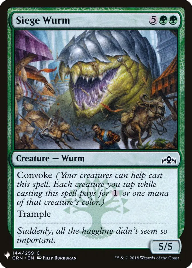 2020 The List Siege Wurm #GRN-144 common card image